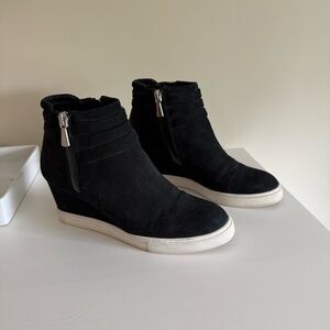 Paolo Black and White Wedge Sneakers